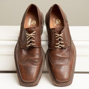 Romano Brogue Wingtip Brown Leather Dress Shoes Sz 11 Italian Timeless Heritage